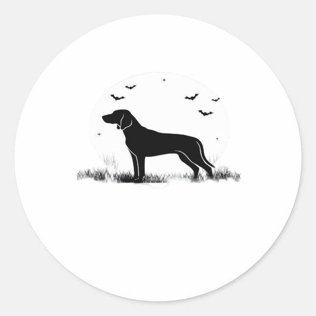 Redbone Dog � Halloween Moon Silhouette Oversized  Classic Round Sticker (Front)