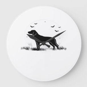 Redbone Dog � Halloween Moon Silhouette Oversized Large Clock