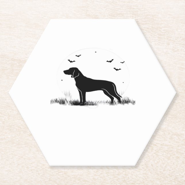 Redbone Dog � Halloween Moon Silhouette Oversized  Paper Coaster (Front)