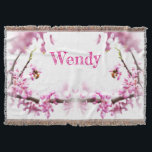 Redbud & honeybee in Springtime Throw Blanket<br><div class="desc">Springtime is when the trees begin blooming and the bees come out and begin to feed.</div>