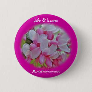 Redbud Tree Blossoms Wedding to Customise 6 Cm Round Badge
