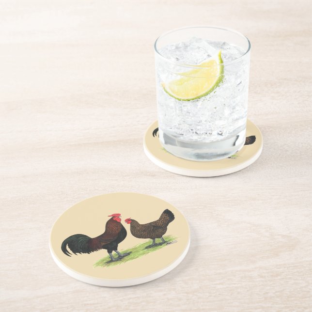 Redcap Chickens Coaster (Side)