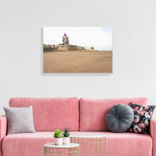Redcar Beach and Beacon Canvas Print