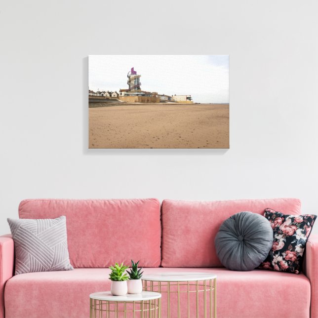 Redcar Beach and Beacon Canvas Print (Insitu(LivingRoom))