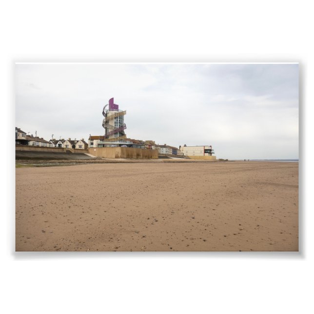 Redcar Beach and Beacon Photo Print (Front)