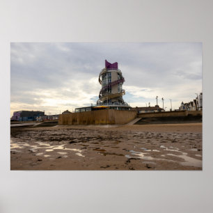 Redcar Beach and Beacon Poster