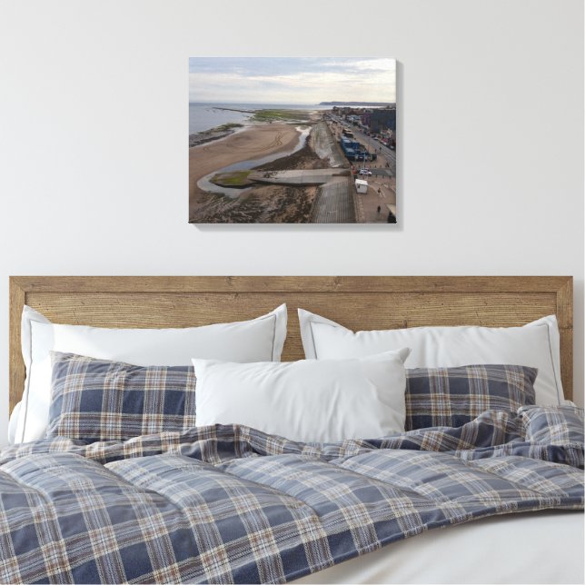 Redcar Beach from the Beacon Canvas Print (Insitu(Bedroom))