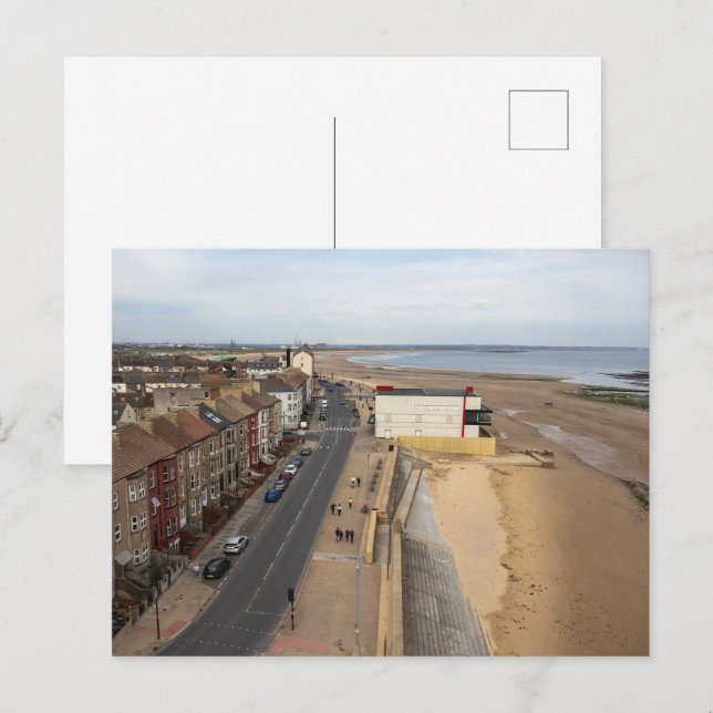 Redcar Beach from the Beacon Postcard (Front/Back)