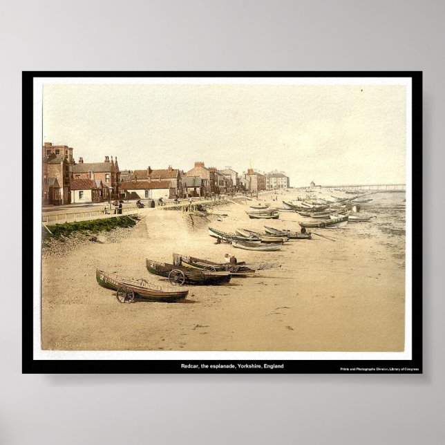 Redcar, the esplanade, Yorkshire, England Poster (Front)