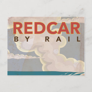 Redcar vintage travel poster postcard