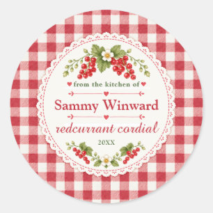Redcurrant Cordial Homemade Gift Label