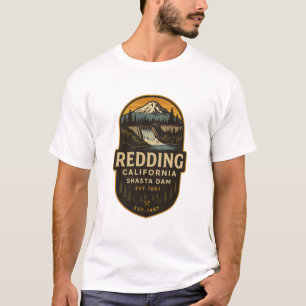 Redding California Vintage Badge – Shasta Dam 1887 T-Shirt