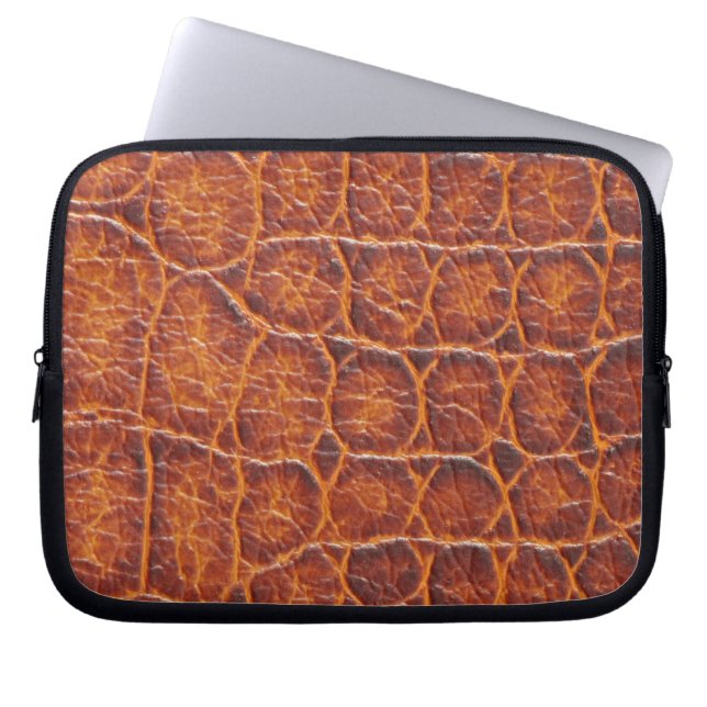 Reddish Alligator Skin Print Laptop Sleeve (Front)
