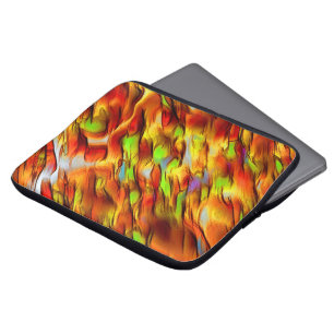 Reddish and chromed yellow stains, hot colours laptop sleeve