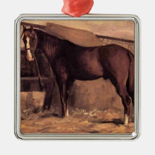 Reddish Bay Horse in the Stables Metal Tree Decoration