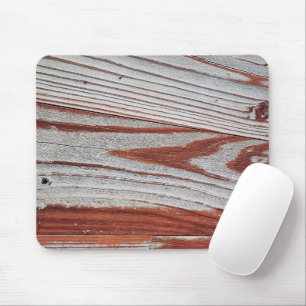 Reddish Brown Faded Paint on Wood Mouse Mat