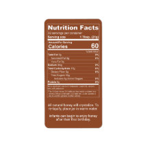 Reddish Brown Honey Nutrition Facts Product