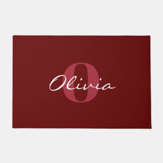 Reddish Brown Personalised Name Monogram Doormat