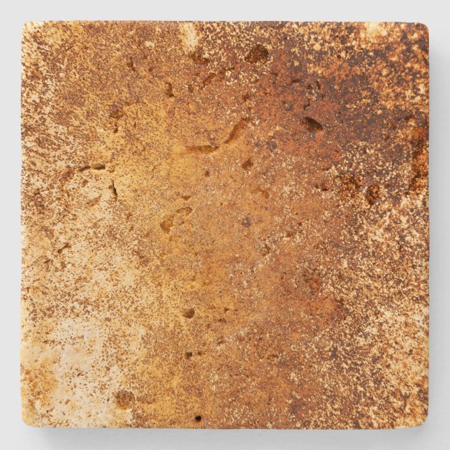Reddish Brown Rustic Weathered Grunge Copper Stone Coaster (Front)