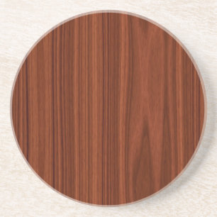 Reddish Brown Wood Grain Coaster