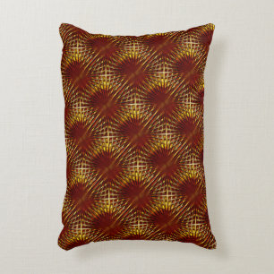 Reddish golden grille looking puffed or inflated t decorative cushion