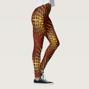 Reddish golden grille looking puffed or inflated t leggings
