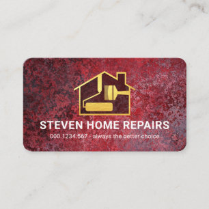 Reddish Grunge Paint Painter Service Business Card