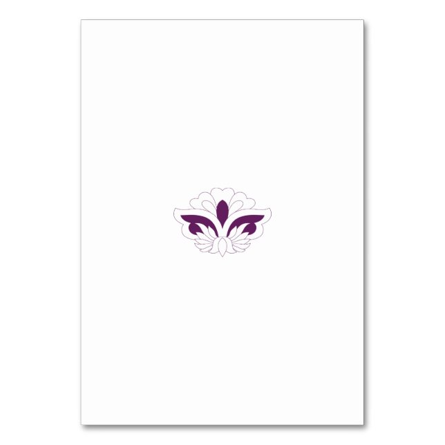 Reddish Magenta decorative Table Number (Front)