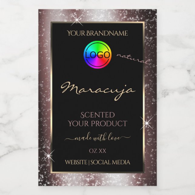 Reddish Metal Glitter Frame Product Label and Logo (Single Label)