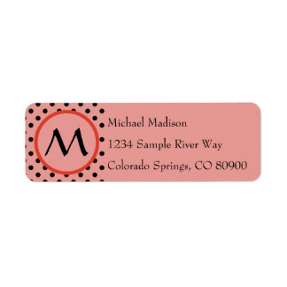 Reddish Orange Polka Dot Monogram