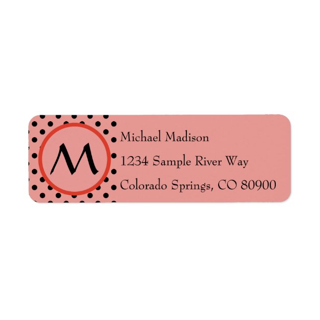 Reddish Orange Polka Dot Monogram (Front)
