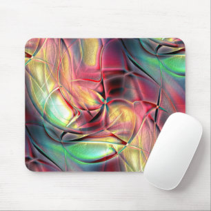 Reddish to green colourful crumpled 'beach cloth' mouse mat