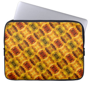 Reddish yellow pieces and generating shapes laptop sleeve