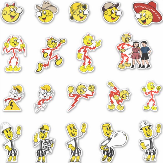 Reddy kilowatt sticker sheet (Front)