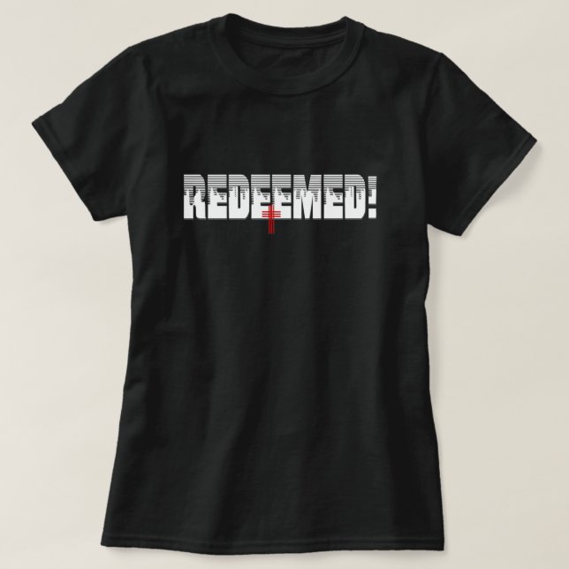Redeemed Black Colour  Christian   T-Shirt (Design Front)