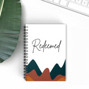Redeemed Burnt Orange Mountain Christian Faith Notebook