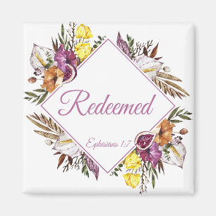 Redeemed – Ephesians 1:7 Christian Women's Faith Magnet