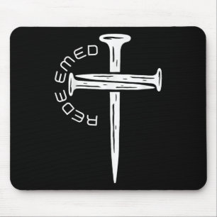 Redeemed Jesus Christian Cross God Faith Bible Rel Mouse Mat
