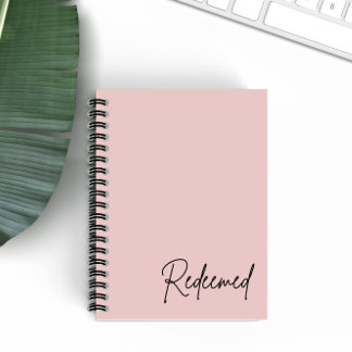 Redeemed Minimalist Blush Christian Faith Notebook