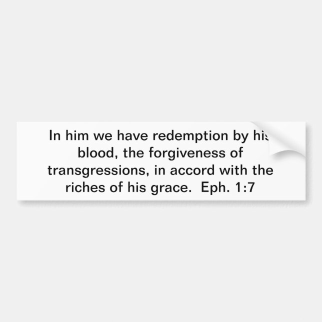 Redemption by His blood Bumper Sticker (Front)