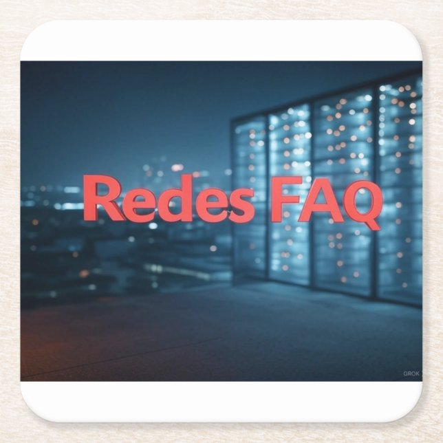 Redes FAQ Square Paper Coaster (Front)