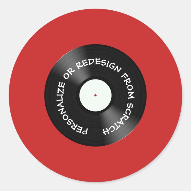 Redesign from Scratch or Personalise - Classic Round Sticker (Front)