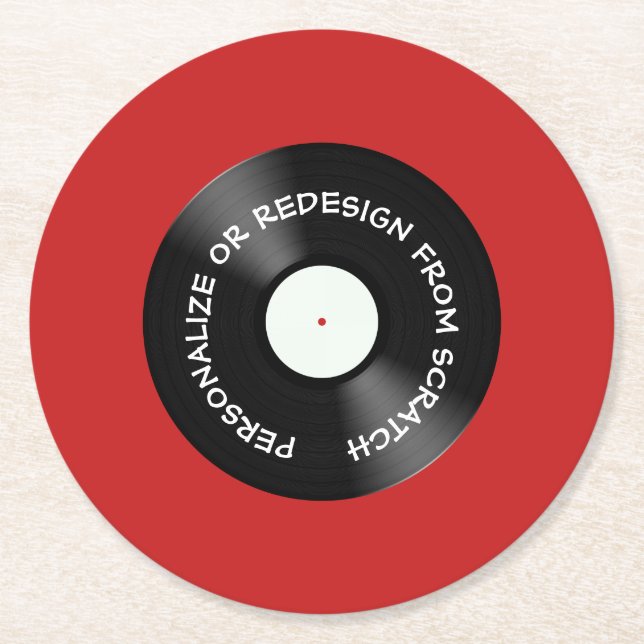 Redesign from Scratch or Personalise - Round Paper Coaster (Front)