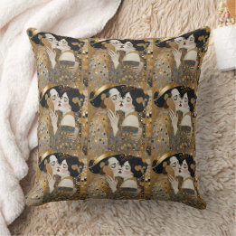 Redesigned klimt Painting,art Nouveau decor,chic  Cushion