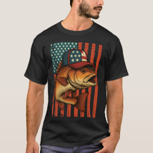 Redfish American Flag, Red Drum Fishing, Redfish T-Shirt