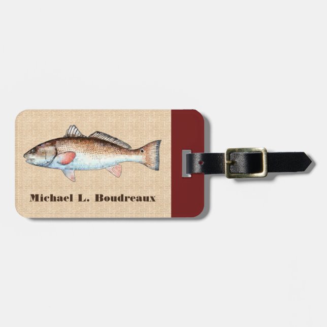 Redfish (Bordeaux Accent 1) Luggage Tag (Front Horizontal)