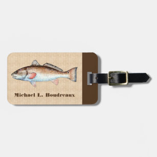 Redfish (Brown Accent) Luggage Tag