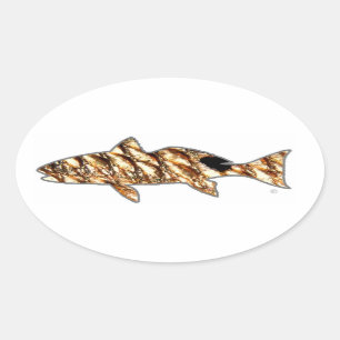Redfish by Patternwear© Oval Sticker
