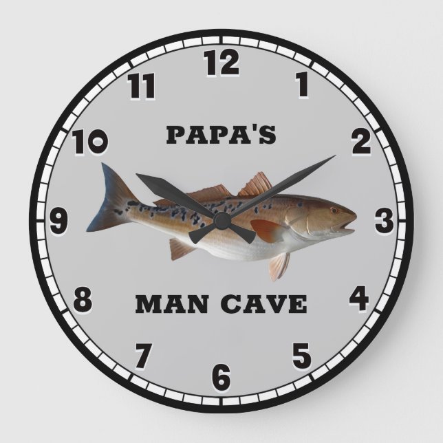 Redfish Fishing Custom Large Clock (Front)