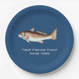Redfish Fishing Event Paper Plate